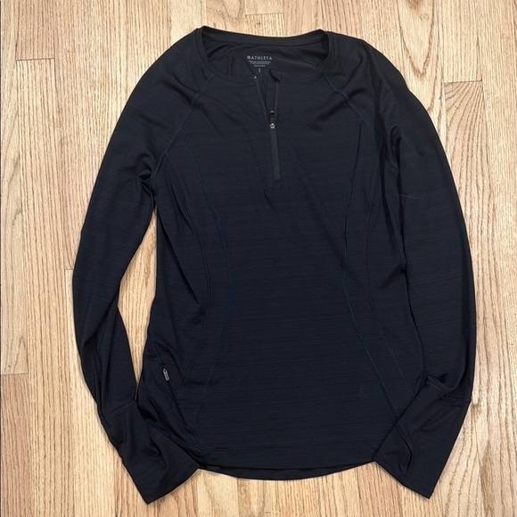 Athleta Tops - Athleta Zip Performance Top Black